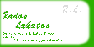 rados lakatos business card